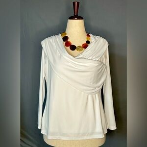 Donna Karan Women's Off-The-Shoulder Long-Sleeve Top Large
